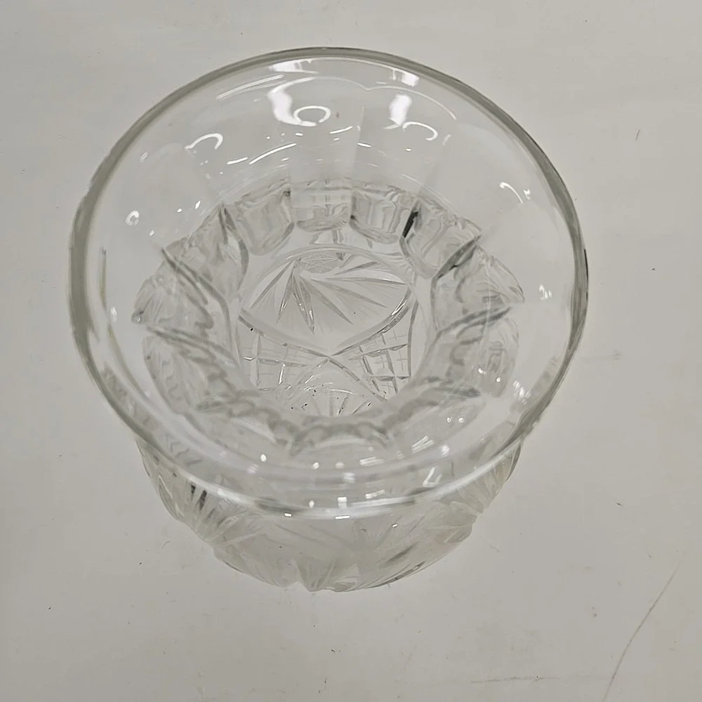 Vintage‎ Crystal Vase, Raised Diamond and Geometrics Cuts